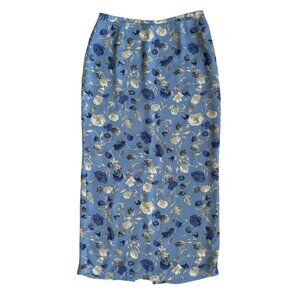 vintage old navy blue floral maxi skirt size 10 (M)